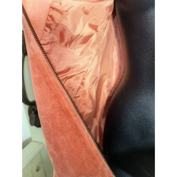 Chico's Orange Suede Leather Front Zip Women's Jacket Sz 1 (S) NWT - Picture 7 of 10